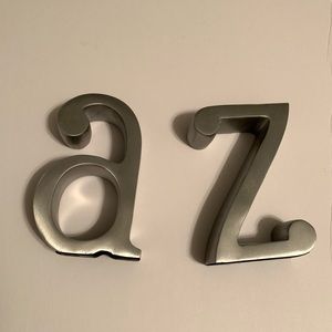 A Z bookends silver initials